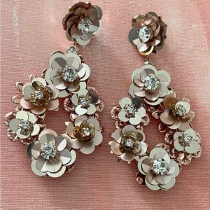 Rose gold glittery  flower earings